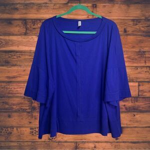 5 for $25🔥Zenana Blue Ribbed Shirt 3X